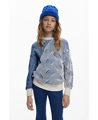 Desigual Girls's Textured striped sweater