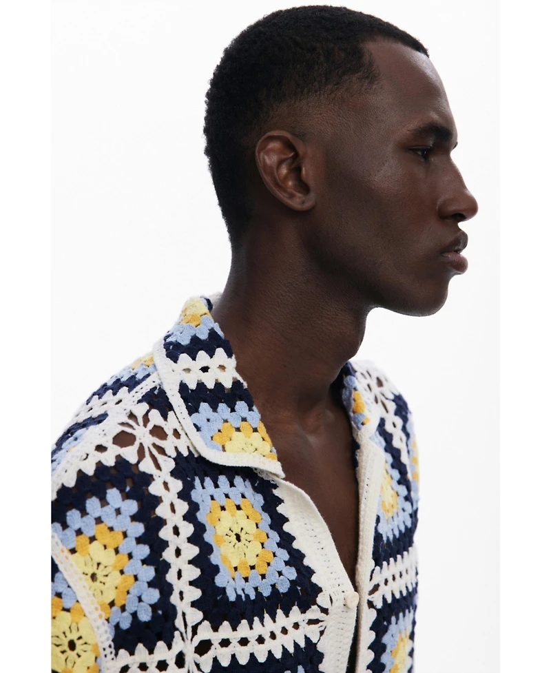 Desigual Men's Crochet short-sleeve shirt