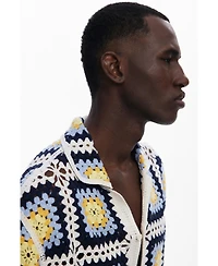 Desigual Men's Crochet short-sleeve shirt