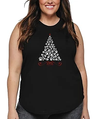 La Pop Art Plus Paw Christmas Tree Tank Top