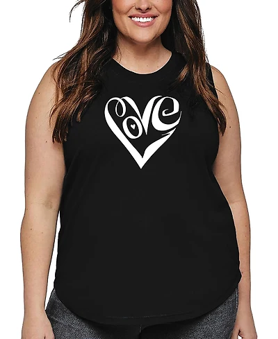 La Pop Art Plus Script Heart Word Tank Top