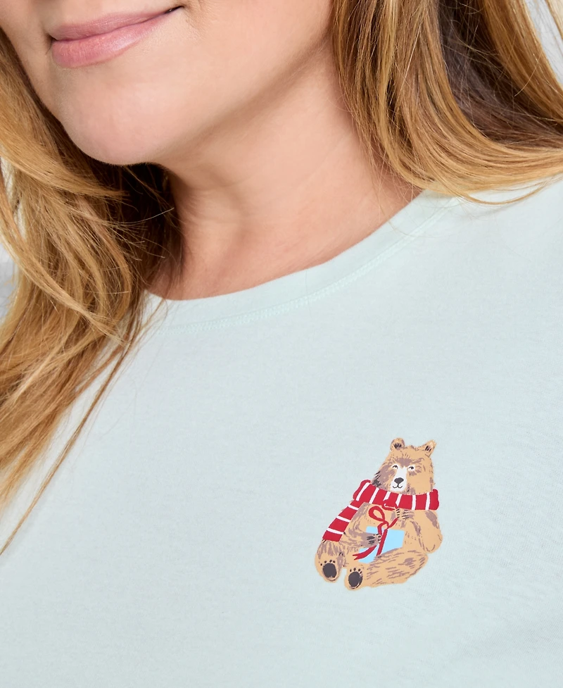 Holiday Lane Plus Winter Cotton Pajama Set, Macy's Exclusive