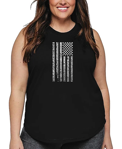 La Pop Art Plus National Anthem Flag Word Tank Top