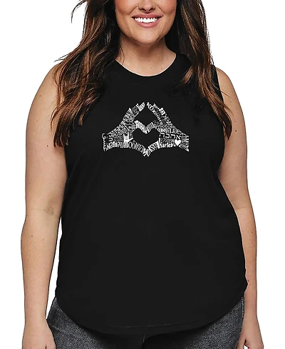 La Pop Art Plus Finger Heart Word Tank Top