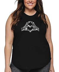 La Pop Art Plus Finger Heart Word Tank Top