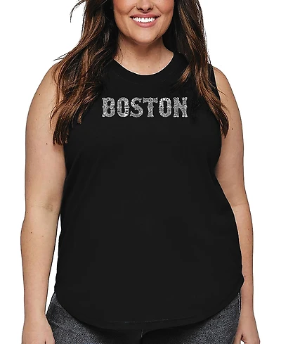 La Pop Art Plus Boston Neighborhoods Word Tank Top