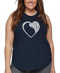 La Pop Heart Plus Dog Word Art Tank Top