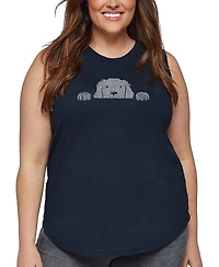 La Pop Art Plus Peeking Dog Word Tank Top