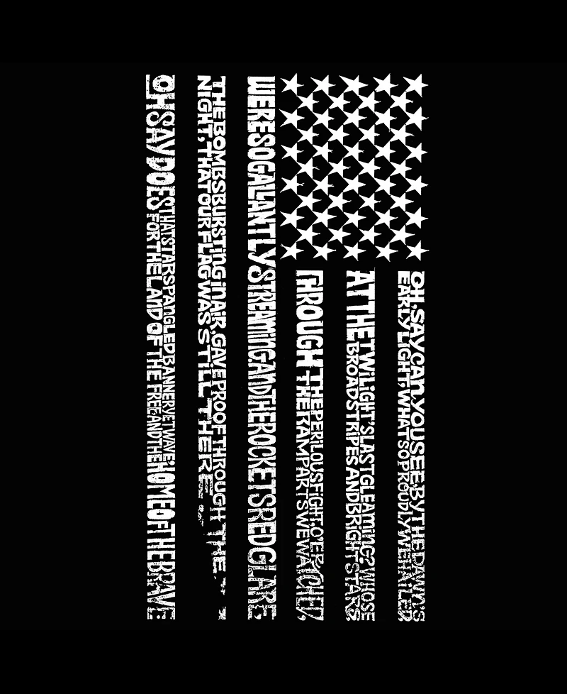 La Pop Art Plus National Anthem Flag Word Tank Top