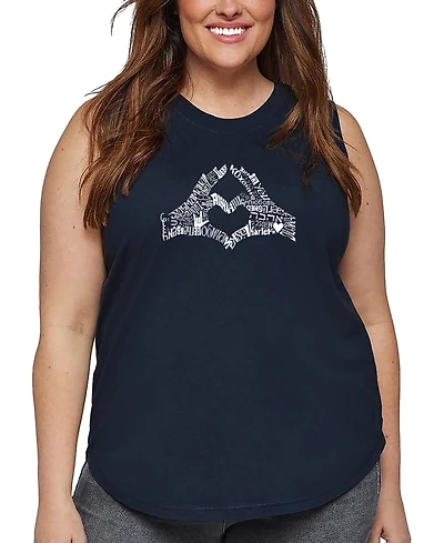 La Pop Art Plus Finger Heart Word Tank Top