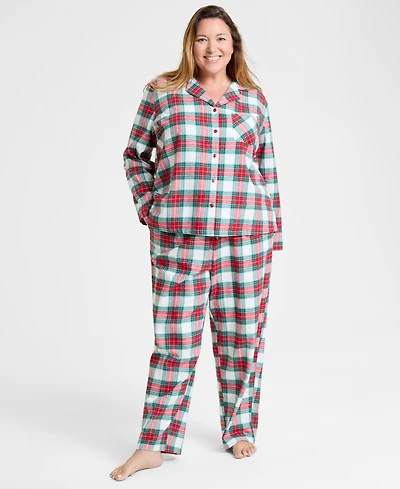 Holiday Lane Plus Merry Plaid Notch Collar Matching Family Pajamas Set, Created for Macy's