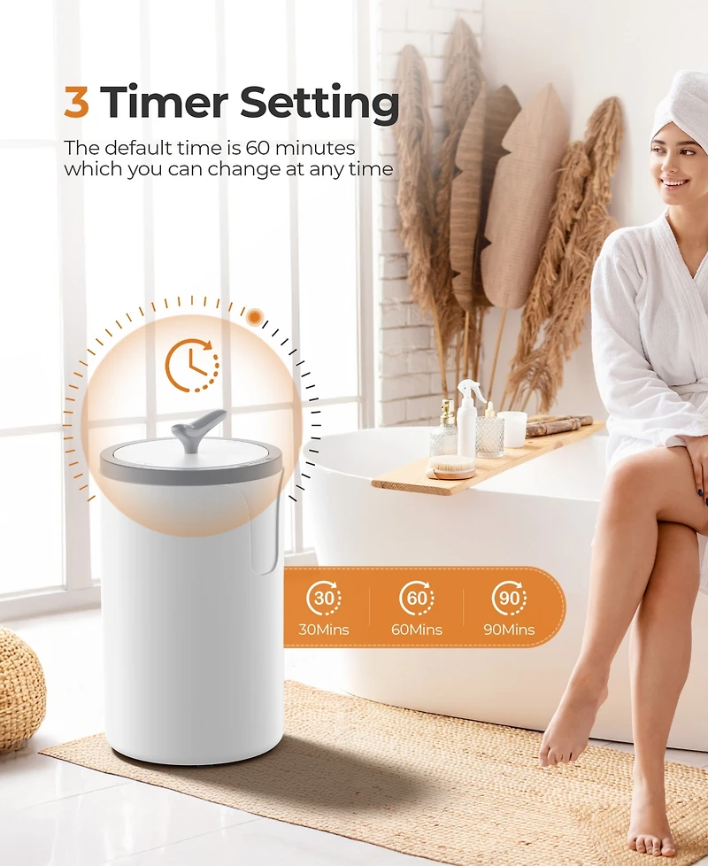 20L Electric Towel Warmer with 3 Heat Settings and Safety Timer
