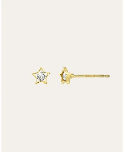 Zoe Lev 14k Gold Tiny Diamond Star Stud Earrings