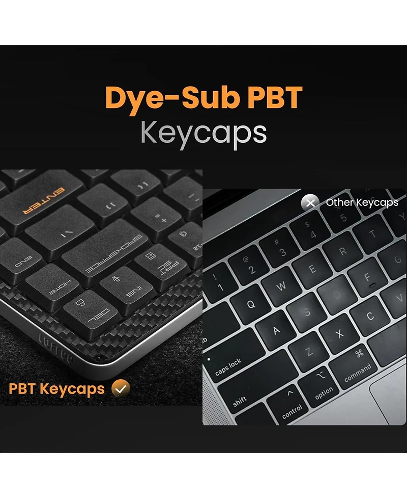 Lofree Edge Low Profile Mechanical Keyboard, 75% Rechargeable Bluetooth and Wired Connection for Windows, Mac Os/Pom Switches 2.0, Carbon Fiber Top Ca
