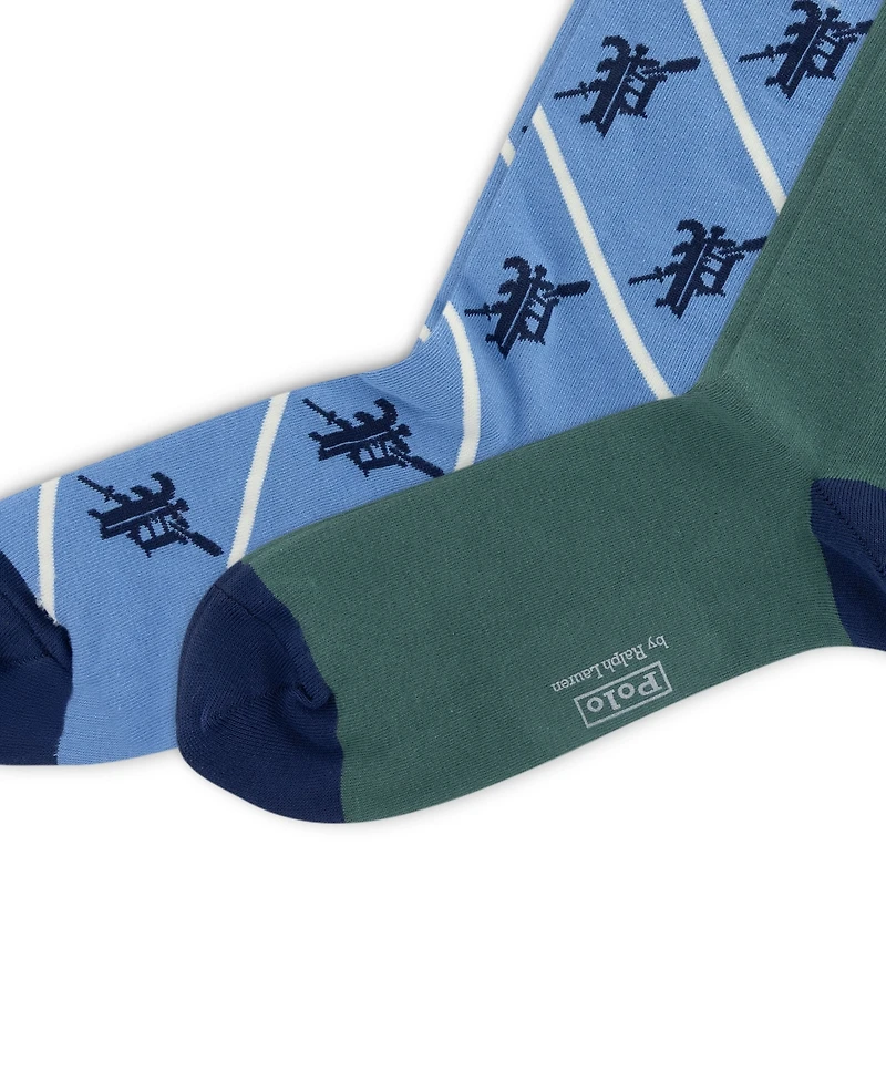 Polo Ralph Lauren Men's 2-Pack Ribbed Cuff Socks