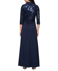 Alex Evenings Petite Long Scuba Crepe Jacket Dress