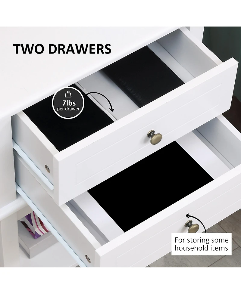Homcom Modern Accent Side Table, End Table with Drawer and Shelf,