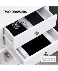 Homcom Modern Accent Side Table, End Table with Drawer and Shelf,