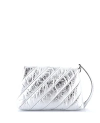 Pre-Owned Balenciaga Small Crush Chain Flap Bag Quilted Crushed Calfskin