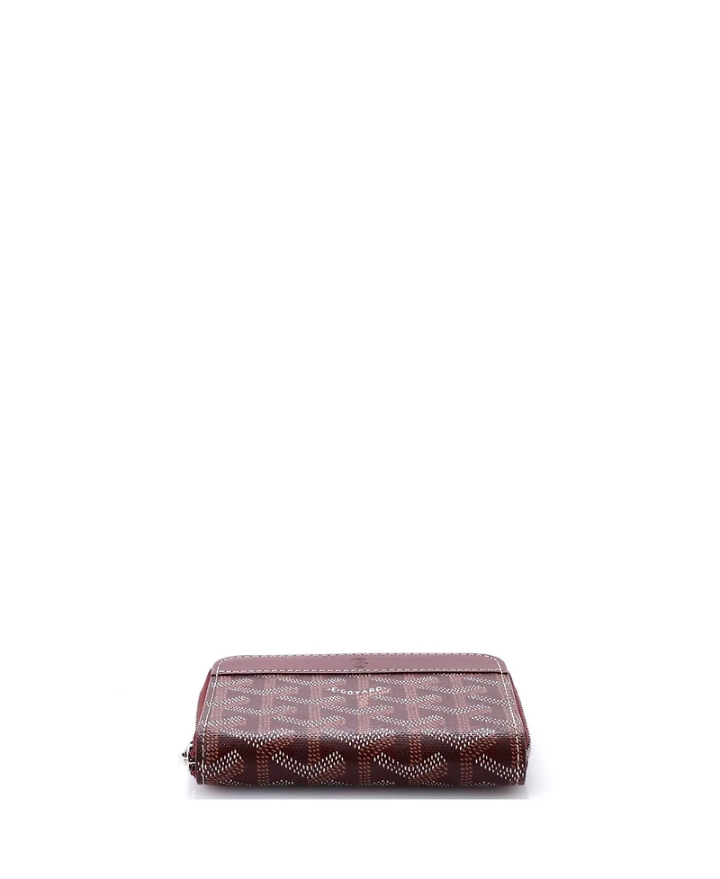 Pre-Owned Goyard Pm Matignon Zip Wallet Coated Canvas with Leather