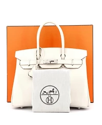 Pre-Owned Hermes Birkin 30 Handbag Light Epsom with Palladium Hardware