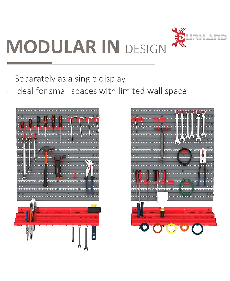 Durhand 54 Piece Pegboard and Shelf Tool Organizer Wall Mounted Garage Storage