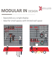 Durhand 54 Piece Pegboard and Shelf Tool Organizer Wall Mounted Garage Storage