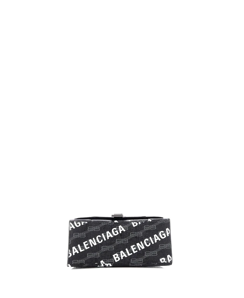 Pre-Owned Balenciaga Small Hourglass Top Handle Bag Monogram Coated Canvas