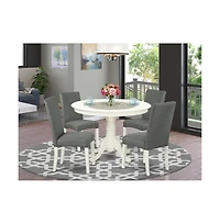 East West Furniture Dining Room Set Linen White