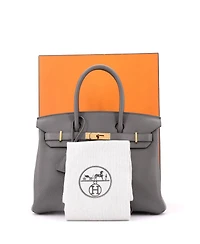 Pre-Owned Hermes Birkin 30 Handbag Grey Togo with Rose Gold Hardware