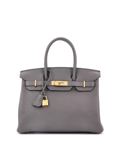 Pre-Owned Hermes Birkin 30 Handbag Grey Togo with Rose Gold Hardware