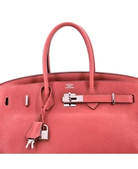 Pre-Owned Hermes Birkin 35 Handbag Pink Togo with Palladium Hardware