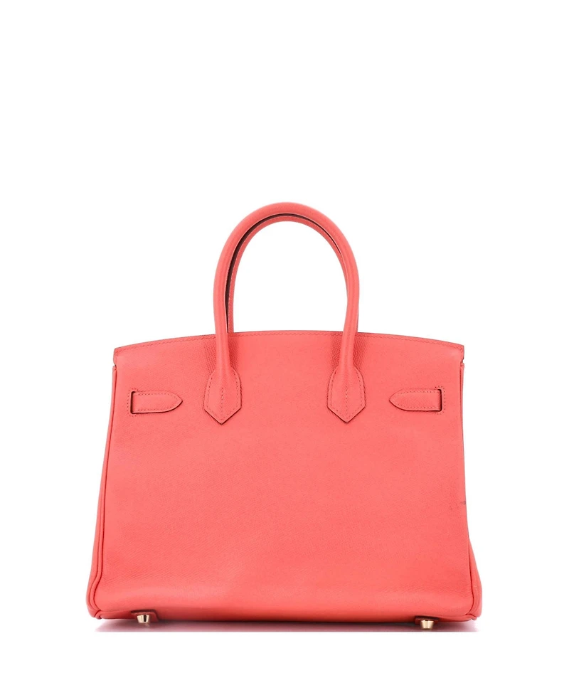 Pre-Owned Hermes Birkin 30 Handbag Red Epsom with Gold Hardware