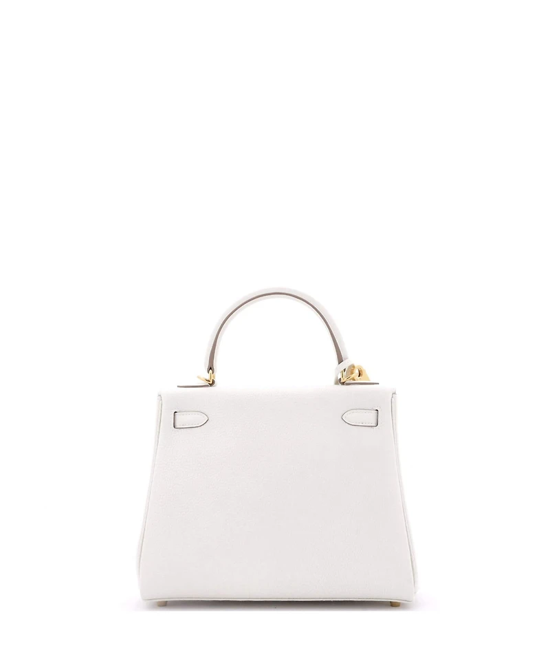 Pre-Owned Hermes Kelly 25 Handbag Light Togo with Gold Hardware