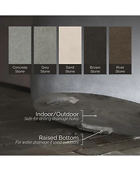 Cosapots Mondo Large Planter – Stone Finish Fiberglass Indoor/Outdoor and Weather-Resistant Round D x H