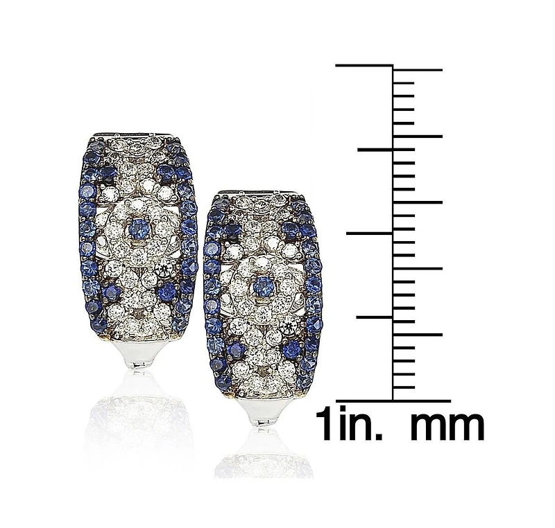Suzy Levian New York Suzy Levian Sterling Silver Sapphire Abstract Earrings