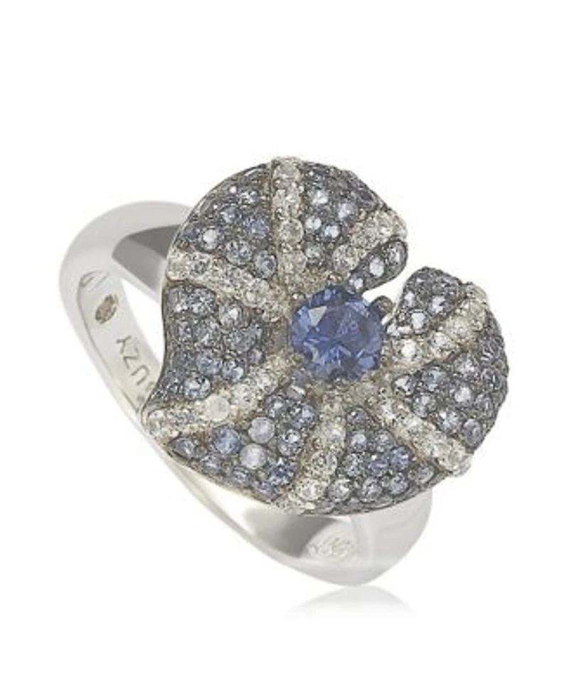Suzy Levian New York Suzy Levian Sterling Silver Sapphire Diamond Accent Whimsical Heart Ring