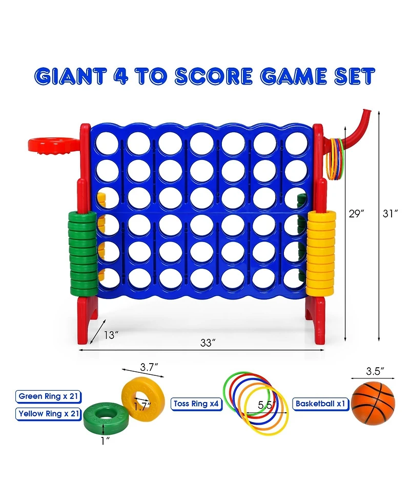 Akiudex 2.5 Feet 4-to-Score Giant Game Set