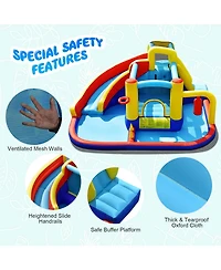 Akiudex 7-in-1 Inflatable Water Slide with 735W Air Blower and Splash Pool
