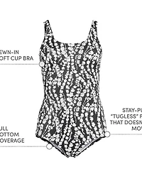 Lands' End Women's Ddd-Cup Tugless Low Leg One Piece Swimsuit
