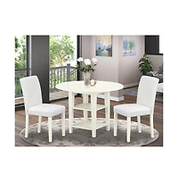 East West Furniture Dining Room Set Linen White