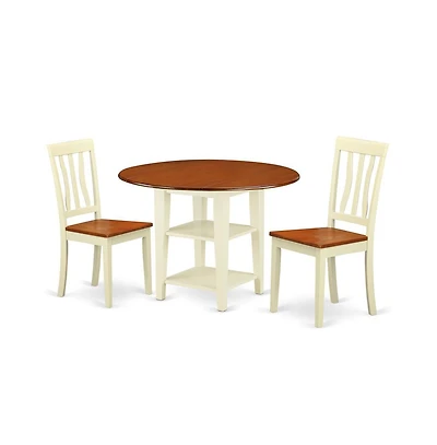 East West Furniture Dining Room Set Buttermilk & Cherry