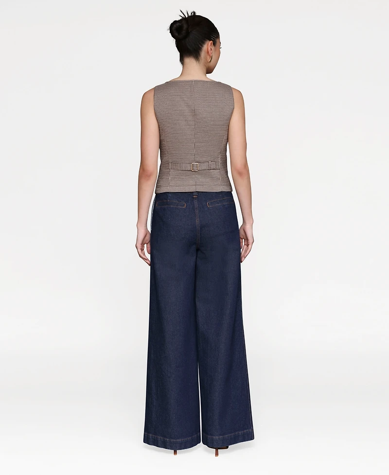 Avec Les Filles Women's Wide Leg Hollywood Waist Jeans