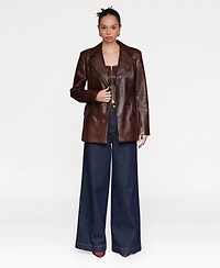 Avec Les Filles Women's Fitted Button-Front Blazer