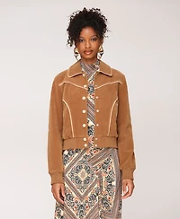 Avec Les Filles Women's Combo Piping Western Jacket