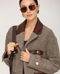 Avec Les Filles Women's Combo Spread Collar Coat