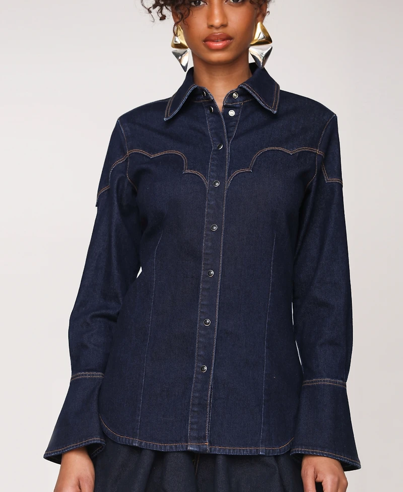 Avec Les Filles Women's Western Long Sleeves Shirt