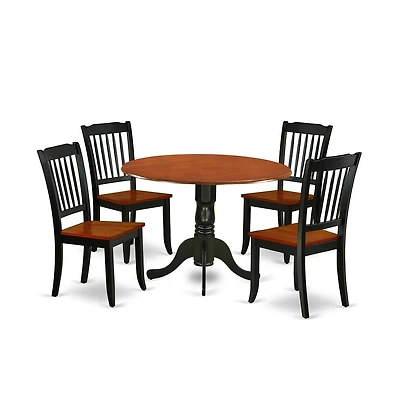East West Furniture Dining Room Set Black & Cherry