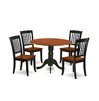 East West Furniture Dining Room Set Black & Cherry