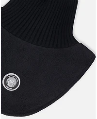 Deux par Kids Unisex Polar Fleece and Knit Neckwarmer Black - Toddler|Child